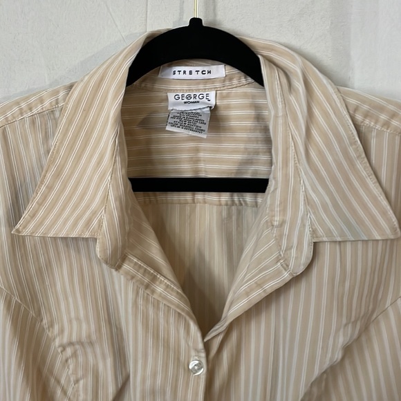 George Woman stretch 18/20W striped cap sleeve button up top - Picture 3 of 5